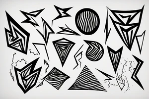 abstract art, thin lines, negative space, lightning tattoo idea