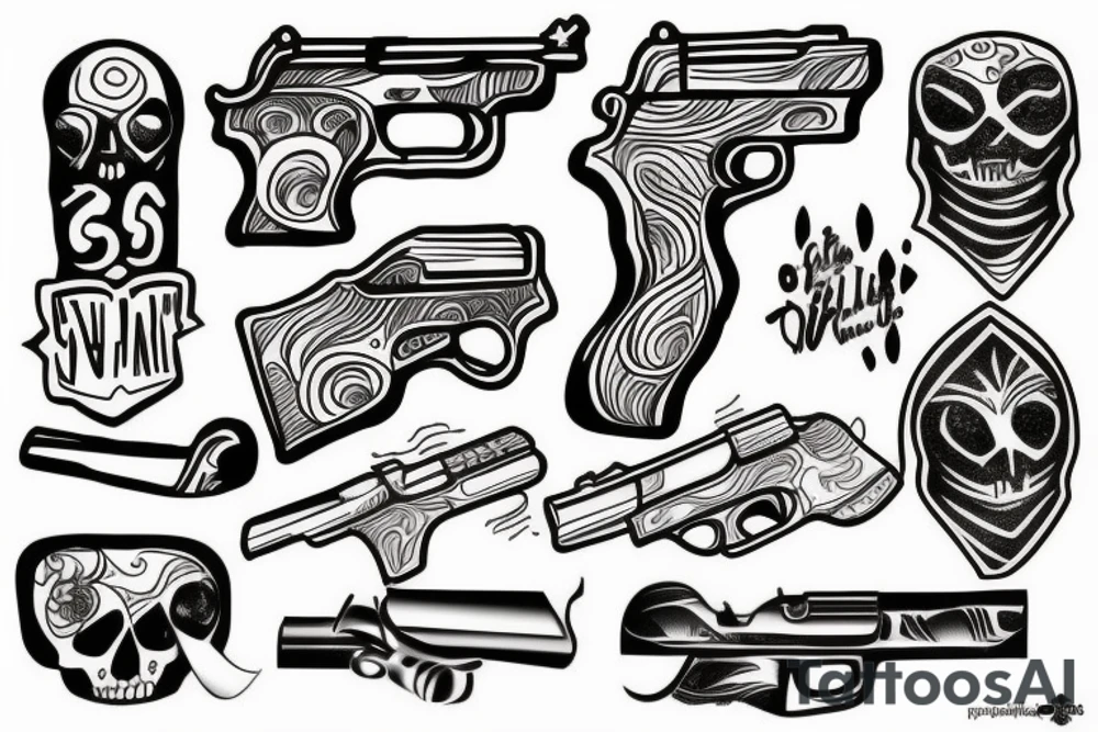 Pistol tattoo idea