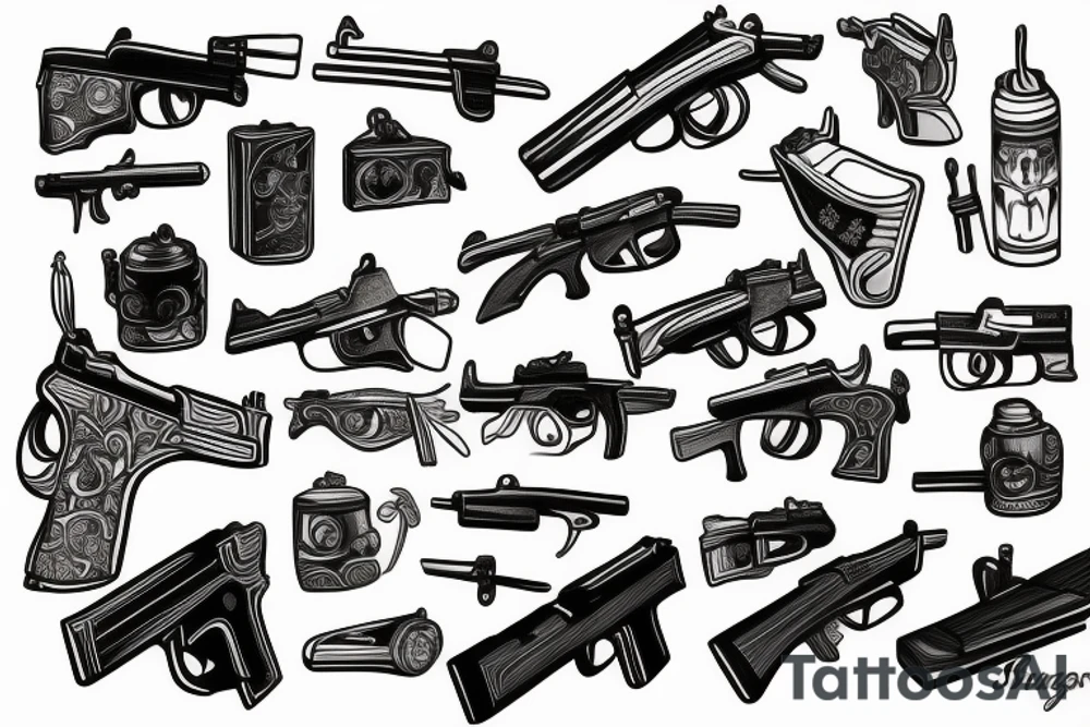 Pistol tattoo idea