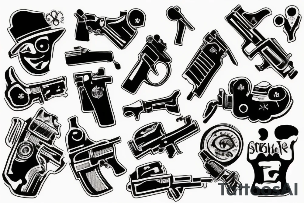 Pistol tattoo idea