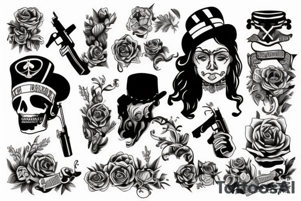 Pistol tattoo idea