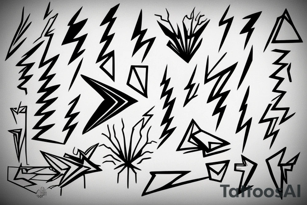 abstract art, thin lines, negative space, lightning tattoo idea abstract art, thin lines, negative space, lightning tattoo idea