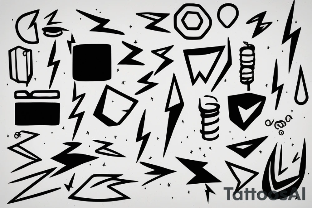 abstract art, thin lines, negative space, lightning tattoo idea abstract art, thin lines, negative space, lightning tattoo idea