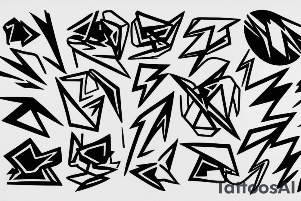 abstract art, thin lines, negative space, lightning tattoo idea abstract art, thin lines, negative space, lightning tattoo idea