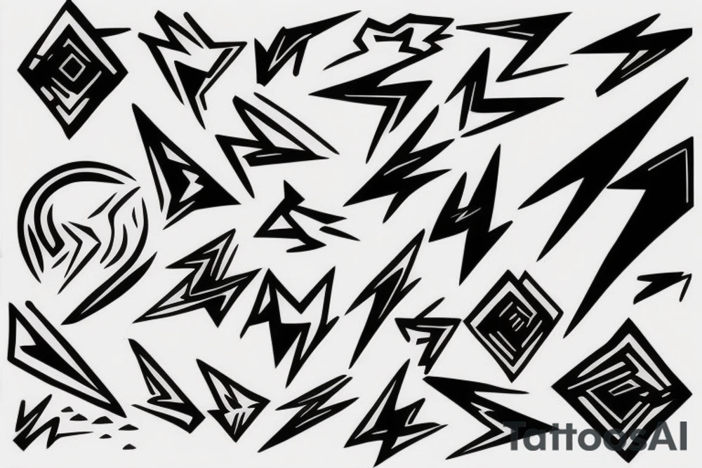 abstract art, thin lines, negative space, lightning tattoo idea abstract art, thin lines, negative space, lightning tattoo idea