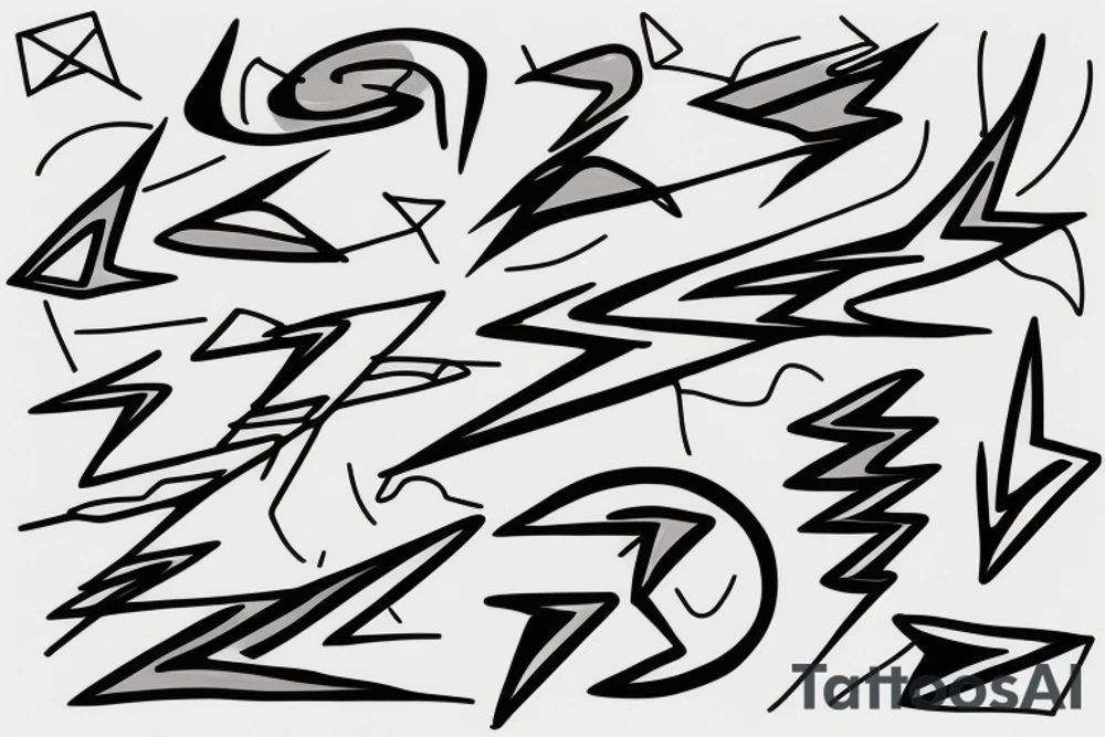 abstract art, thin lines, negative space, lightning tattoo idea abstract art, thin lines, negative space, lightning tattoo idea