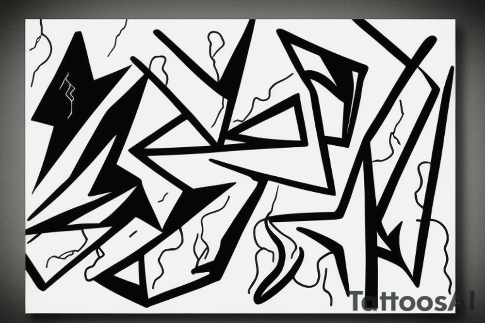 abstract art, thin lines, negative space, lightning tattoo idea abstract art, thin lines, negative space, lightning tattoo idea