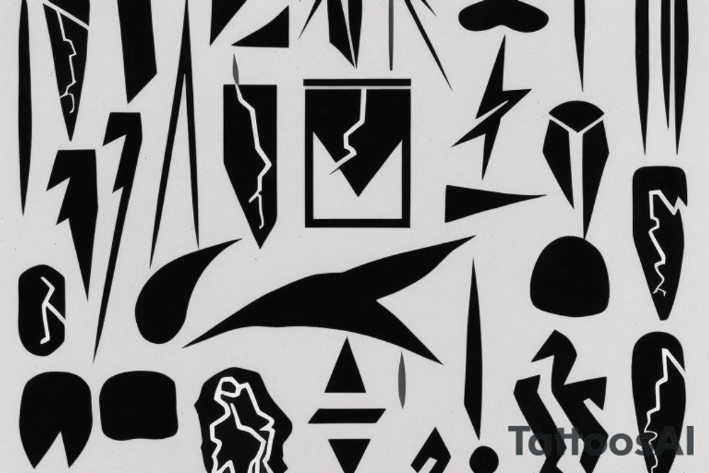 abstract art, thin lines, negative space, lightning tattoo idea abstract art, thin lines, negative space, lightning tattoo idea