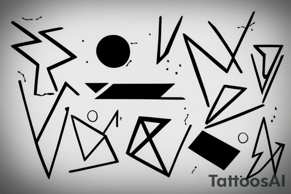 abstract art, thin lines, negative space, lightning tattoo idea abstract art, thin lines, negative space, lightning tattoo idea