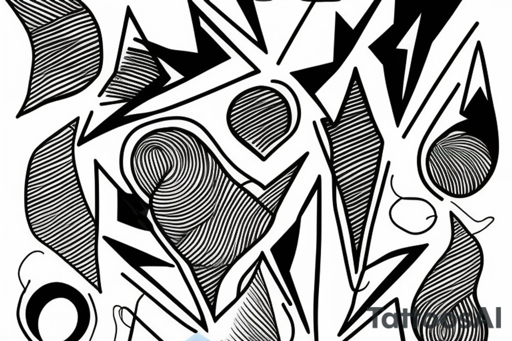 abstract art, thin lines, negative space, lightning tattoo idea abstract art, thin lines, negative space, lightning tattoo idea