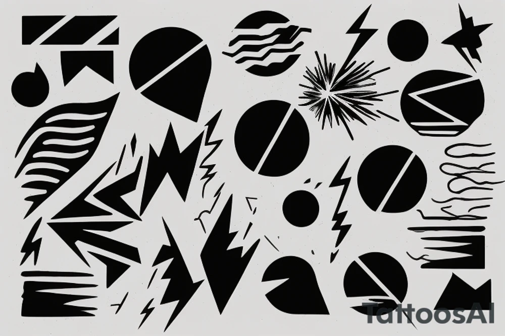 abstract art, thin lines, negative space, lightning tattoo idea abstract art, thin lines, negative space, lightning tattoo idea