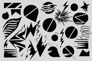 abstract art, thin lines, negative space, lightning tattoo idea