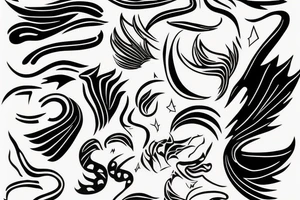 abstract art, thin lines, negative space, lightning, icarus tattoo idea