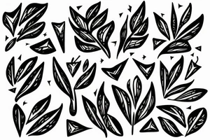 abstract art, thin lines, negative space, lightning, olive branch tattoo idea