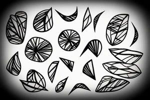 abstract art, thin lines, negative space, lightning, olive branch tattoo idea