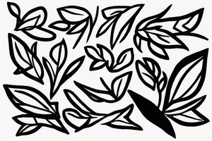abstract art, thin lines, negative space, lightning, olive branch tattoo idea