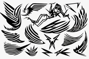 abstract art, thin lines, negative space, lightning, icarus tattoo idea