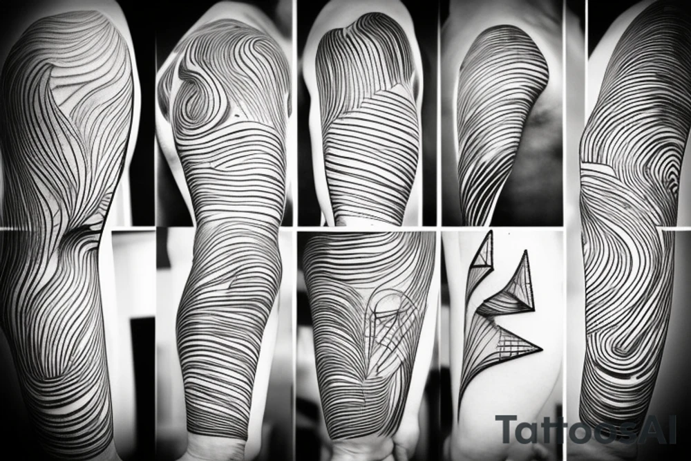 abstract art, thin lines, negative space, lightning, icarus tattoo idea