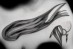 abstract art, thin lines, negative space, lightning, icarus tattoo idea