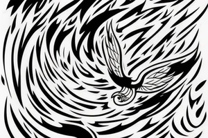 abstract art, thin lines, negative space, lightning, icarus, symmetrical tattoo idea