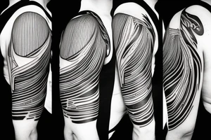 abstract art, thin lines, negative space, lightning, icarus, symmetrical tattoo idea