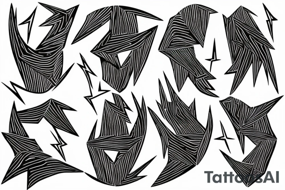 abstract art, thin lines, negative space, lightning, icarus, symmetrical tattoo idea abstract art, thin lines, negative space, lightning, icarus, symmetrical tattoo idea