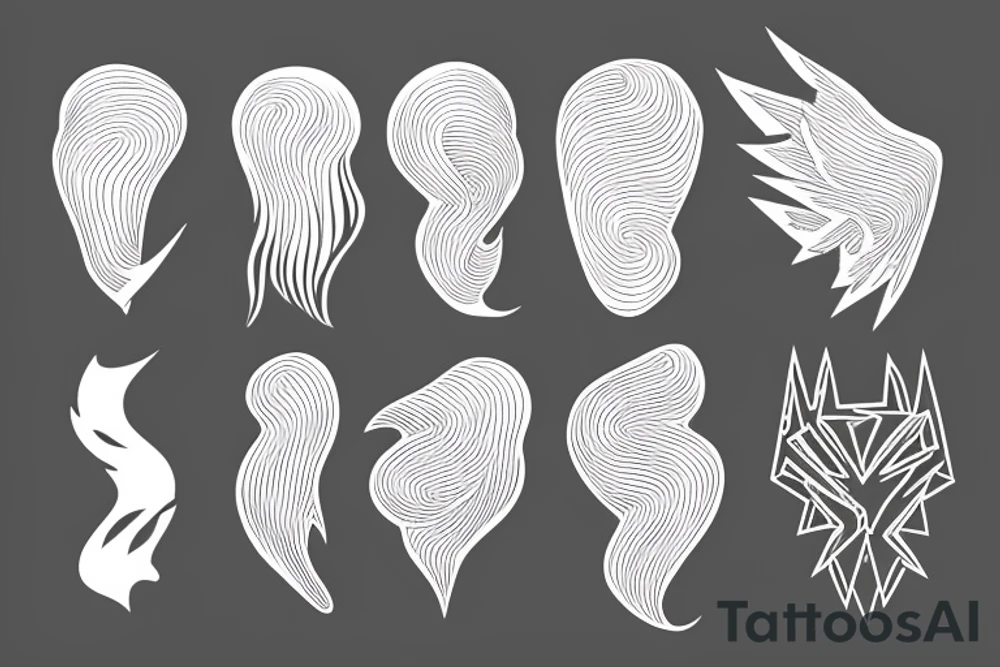 abstract art, thin lines, negative space, lightning, icarus, symmetrical tattoo idea