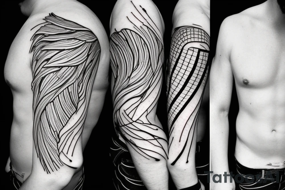 abstract art, thin lines, negative space, lightning, icarus, symmetrical tattoo idea abstract art, thin lines, negative space, lightning, icarus, symmetrical tattoo idea