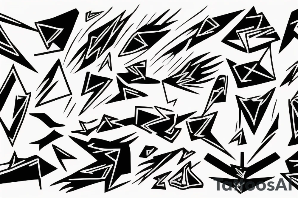 abstract art, thin lines, negative space, lightning, icarus, symmetrical tattoo idea abstract art, thin lines, negative space, lightning, icarus, symmetrical tattoo idea