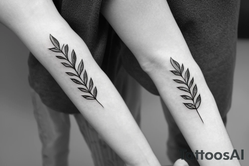 laurel leaf armband with a rectangle in the center tattoo idea