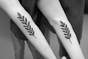 laurel leaf armband with a rectangle in the center tattoo idea