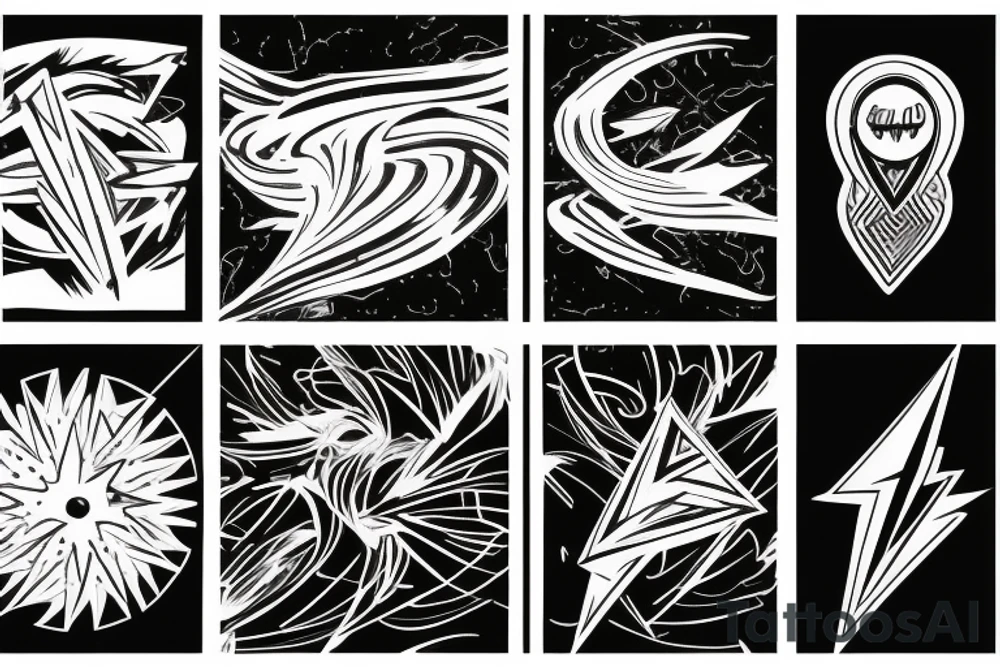 abstract art, thin lines, negative space, lightning, icarus, symmetrical tattoo idea abstract art, thin lines, negative space, lightning, icarus, symmetrical tattoo idea