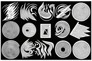 abstract art, thin lines, negative space, lightning, icarus, symmetrical tattoo idea