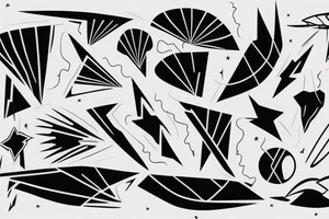 abstract art, thin lines, negative space, lightning, icarus tattoo idea