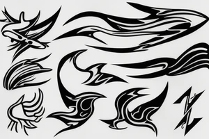 abstract art, thin lines, negative space, lightning, icarus tattoo idea