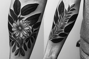 laurel wreath armband going around the full forearm tattoo idea