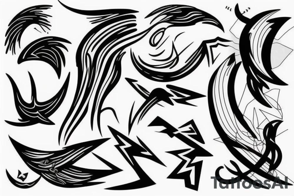 abstract art, thin lines, negative space, lightning, icarus tattoo idea abstract art, thin lines, negative space, lightning, icarus tattoo idea