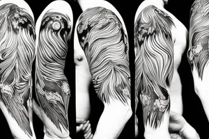 abstract art, thin lines, negative space, lightning, icarus tattoo idea