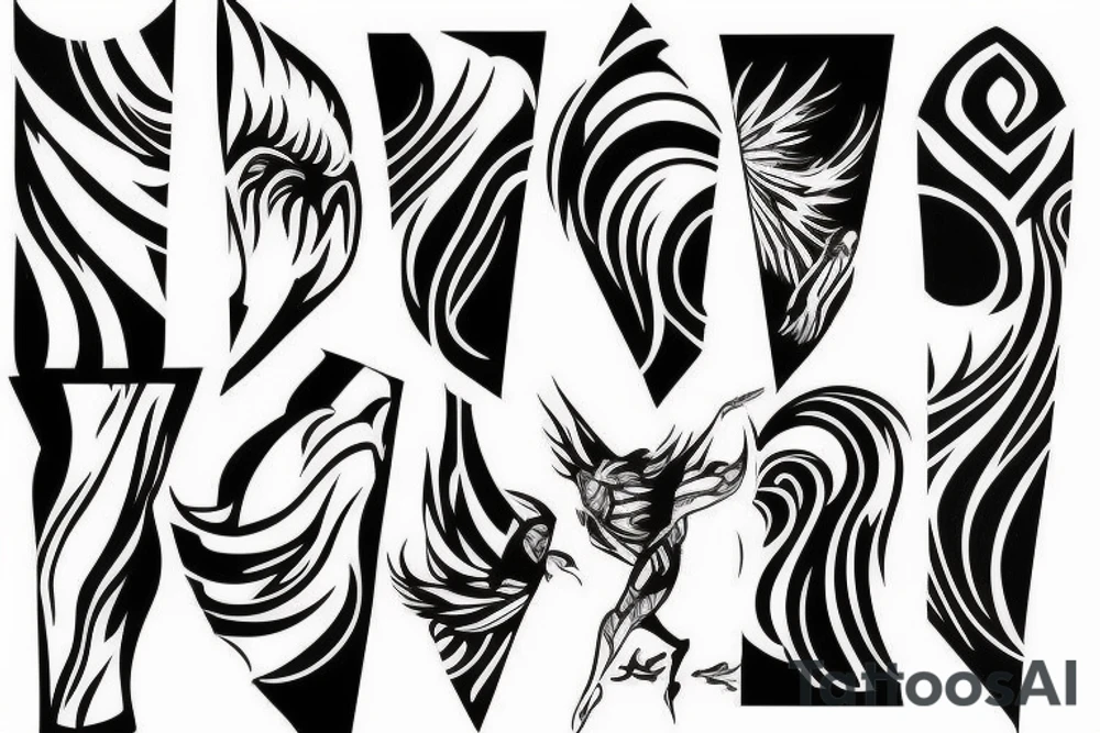 abstract art, thin lines, negative space, lightning, icarus tattoo idea