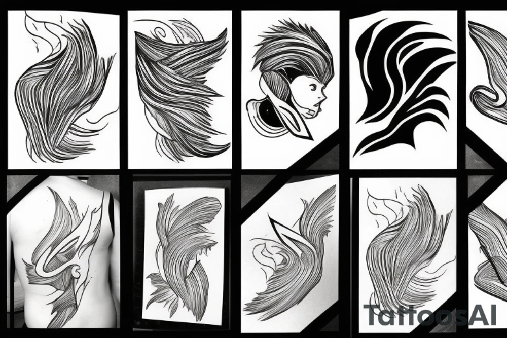 abstract art, thin lines, negative space, lightning, icarus tattoo idea