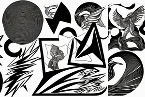 abstract art, thin lines, negative space, lightning, icarus tattoo idea