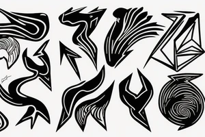 abstract art, thin lines, negative space, lightning, icarus tattoo idea