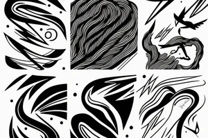 lightning, minimal, thin lines, detail, abstract random lines, icarus tattoo idea