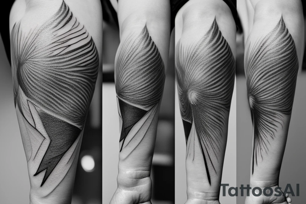lightning, minimal, thin lines, detail, abstract random lines, icarus tattoo idea
