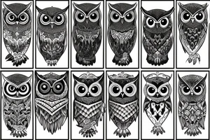 Night themed owl tattoo idea