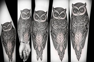 Night themed owl tattoo idea