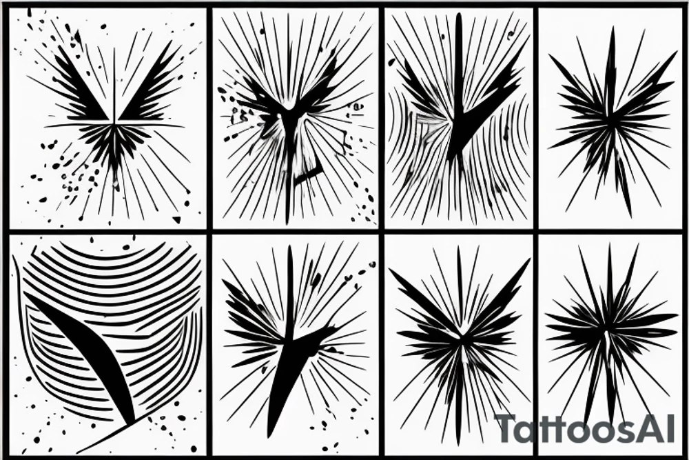 lightning, minimal, thin lines, detail, abstract random lines, icarus, Phoenician tribal tattoo idea lightning, minimal, thin lines, detail, abstract random lines, icarus, Phoenician tribal tattoo idea