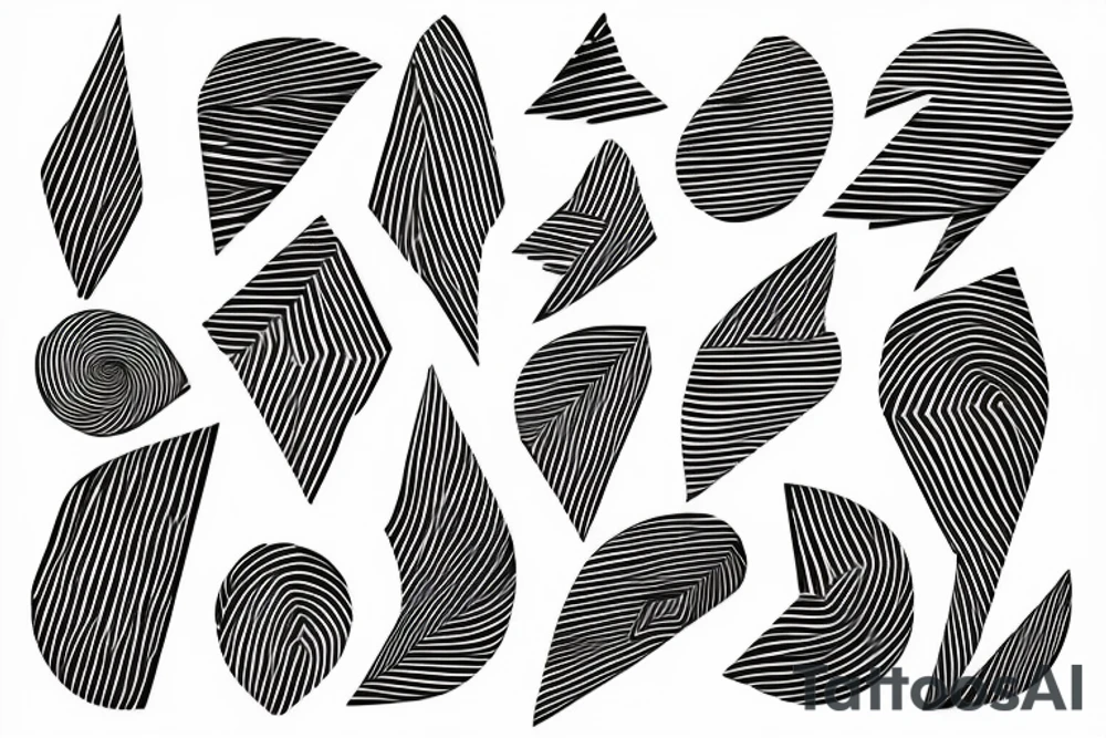 lightning, minimal, thin lines, detail, abstract random lines, icarus, Phoenician tribal tattoo idea