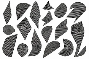 lightning, minimal, thin lines, detail, abstract random lines, icarus, Phoenician tribal tattoo idea