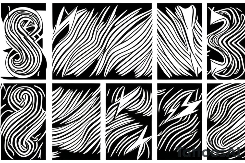 lightning, minimal, thin lines, detail, abstract random lines, icarus, Phoenician tribal tattoo idea lightning, minimal, thin lines, detail, abstract random lines, icarus, Phoenician tribal tattoo idea